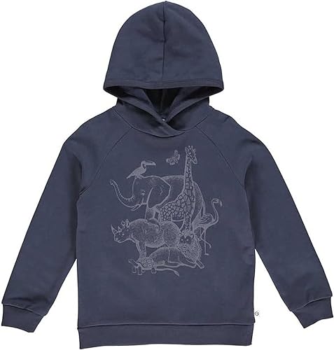 Müsli by Green Cotton Chłopięca bluza z kapturem Savannah Sweat Hoodie, niebieski (Night Blue), 116