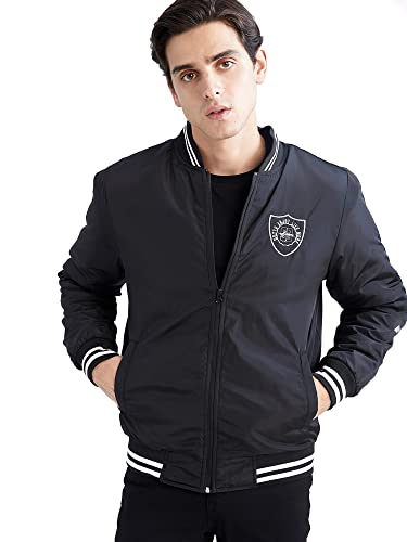 DeFacto Płaszcz męski do odzieży rekreacyjnej - DeFacto płaszcz męski do odzieży wierzchniej (czarny, M), czarny, M