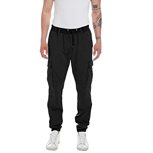 Replay Spodnie męskie ze stretchem, 098 BLACK, 31W