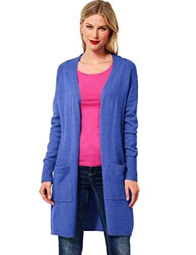 Street One Damski długi kardigan (4 sztuki), niebieski (Dazzling Blue), 36