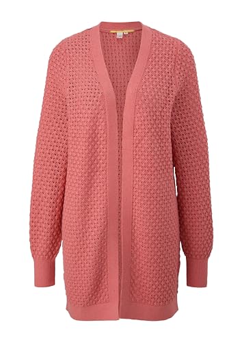 s.Oliver Sales GmbH & Co. KG/s.Oliver Damski długi kardigan z wzorem Ajour, długi kardigan ze wzorem Ajour, pomarańczowy, XL