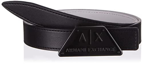 Armani Exchange Damski pasek z logo Sustainable, pasek, czarny/biały, XXS