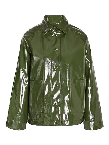 Noisy may Damska kurtka przeciwdeszczowa NMSKY L/S Short Vinyl Coat NOOS, zielona Kombu Green, S, Kombu Green, S