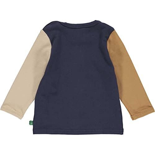 Fred's World by Green Cotton T-shirt i topy dla chłopców z nadrukiem Helicopter Front L/S, niebieski (Night Blue), 86