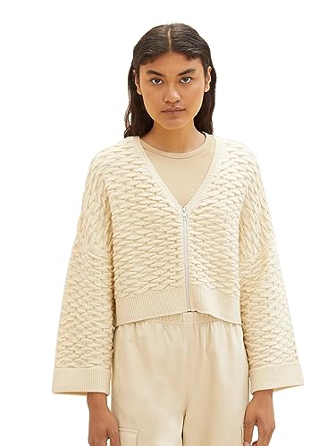 TOM TAILOR Denim Damski kardigan z dzianiny, 31700 - Dusty Sand Beige, M