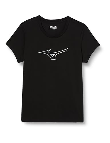 Mizuno Damska koszulka z logo Rb, Czarny, XS