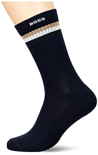 BOSS Męskie skarpetki Rib Iconic CC Regular_Socks, Dark Blue401, 43-46, Dark Blue401