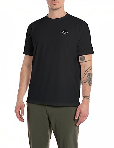 Replay T-shirt męski Regular Fit Hyperflex, 098 BLACK, S