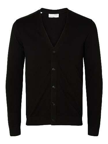SELETED HOMME SLHBERG LS Knit V-Neck kardigan NOOS, czarny, M