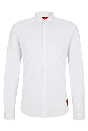 HUGO Męska koszula Ero3-W Extra Slim Fit z rozciągliwej bawełny z etykietą z logo, Open White199., M