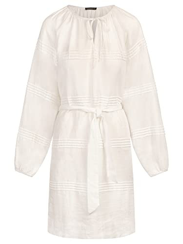 ApartFashion Damska sukienka lniana oversize, kremowa, normalna