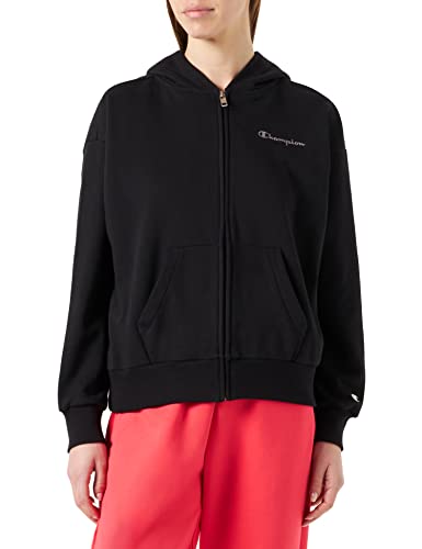 Champion Damska bluza z kapturem Eco Future Terry na zamek błyskawiczny, Czarny, M