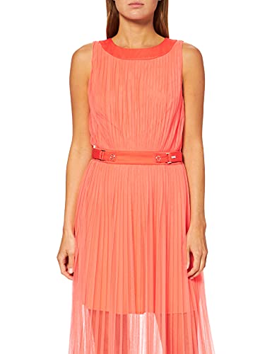 Armani Exchange Damska sukienka bez rękawów, tiulowa i pas, specjalna sukienka, Pomarańczowy sorbet, S