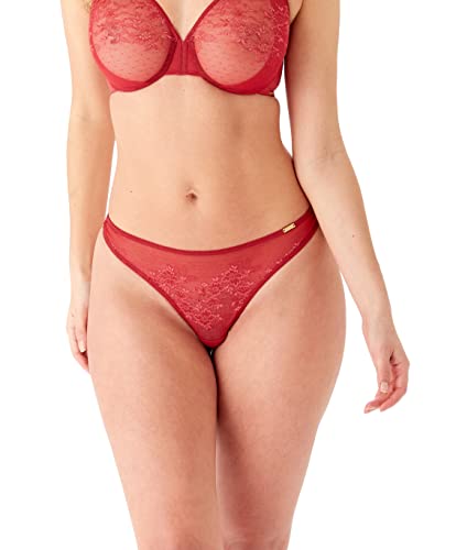 Gossard Damskie błyszczące stringi koronkowe bielizna, malinowy róż, XS, Raspbery Blush, XS