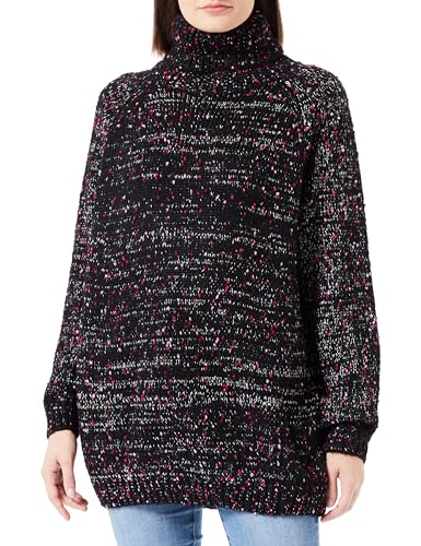 NALLY Damski sweter z dzianiny 12419550-NA02, czarno-różowy, XS/S, czarny różowy, XS-S
