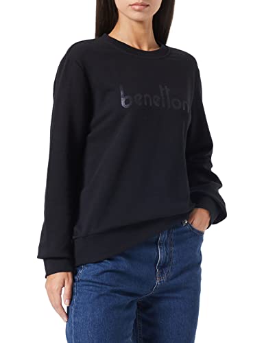 United Colors of Benetton Damska koszulka G/C M/L 3j68d100y bluza z kapturem, czarna 100, XS