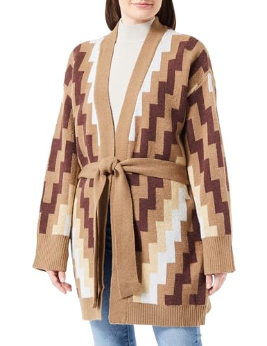 aleva Damski otwarty kardigan z dzianiny 15525118-AL04, brązowy, wielokolorowy, XL/XXL, Brązowy, wielokolorowy., XL-XXL
