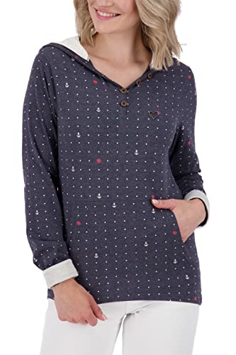 alife & kickin Damska bluza Louaneak B z kapturem z długim rękawem, koszulka damska z długim rękawem, XS-XXXL, granatowy melanż, M