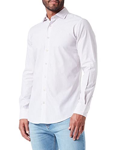 Hackett London Męska koszula Poplin STR Shirt, biała/TAN, M