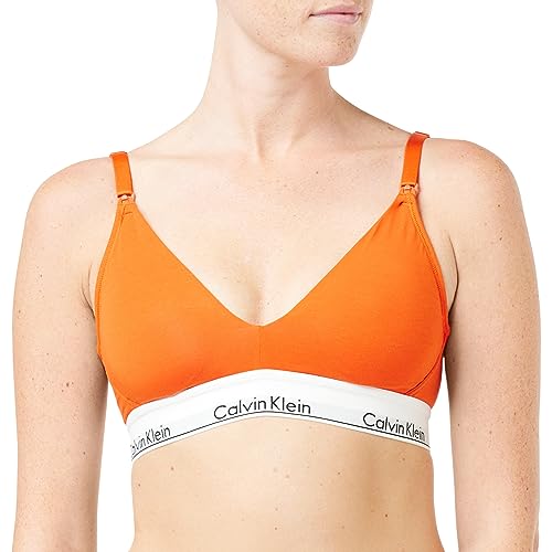 Calvin Klein Damskie biustonosze z podszewką z trójkąta (ciążowe), Pikantny pomarańczowy, M