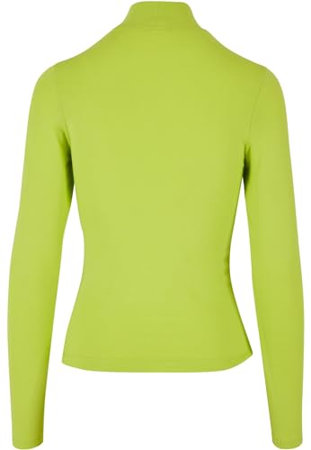 Urban Classics Damski top z długim rękawem z wycięciem i kołnierzem z długim rękawem, z wysokim kołnierzem, rozmiar XS do 5XL, Frozenyellow, XXL