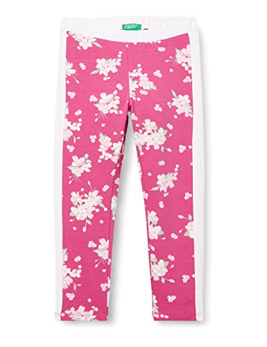 United Colors of Benetton Legginsy dziewczęce i dziewczęta, Fancy Fuksja 68 G, 3 lat