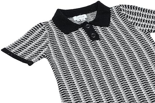 Caneva Damska sukienka z dzianiny w stylu vintage, w kratkę, rozmiar XS/S, czarny krata, XS