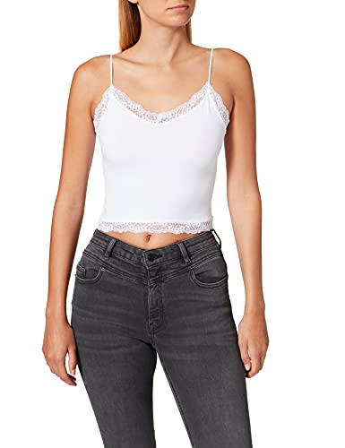 bestseller a/s Damski top Onlvicky Lace Seamless Cropped Noos, Bright White, S/M