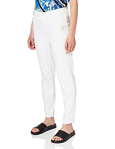Desigual Damskie spodnie Denim_alba Casual, biały, 32 PL