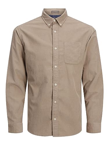 JACK & JONES Męska koszula Jjeclassic Corduroy Shirt L/S Sn, Crockery/Fit:slim Fit, XXL