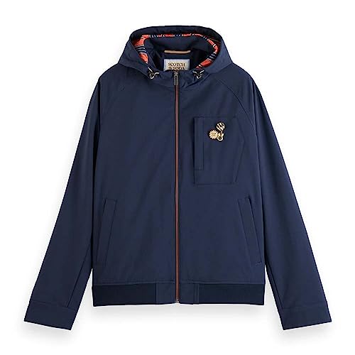 Scotch & Soda Męska kurtka z kapturem Classic Hooded Soft-Shell, Night 0002, L