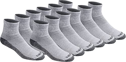 Dickies Męskie skarpety Dri-tech Moisture Control Quarter, wielopak (12 sztuk), szary (12 par)