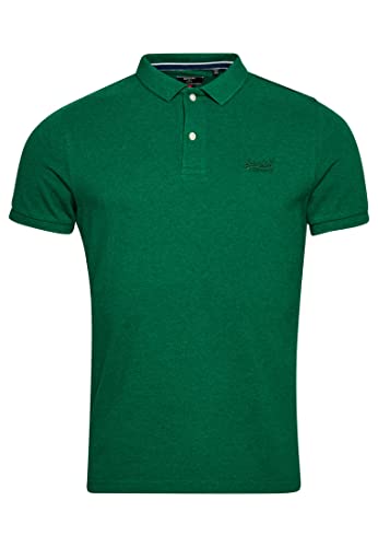 Superdry Męska koszulka polo Classic Pique, Field Green Marl, XL