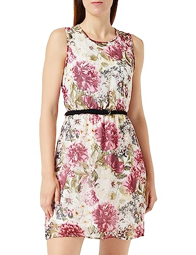 ONLY Women's ONLMEDINA S/L Belt Dress WVN sukienka, Cloud Dancer/AOP: Flower, 36, Cloud Dancer/Aop:flower, 36