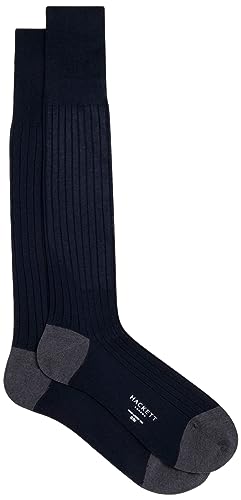 Hackett London Długie skarpety męskie bawełniane, Niebieski (granatowy), Large