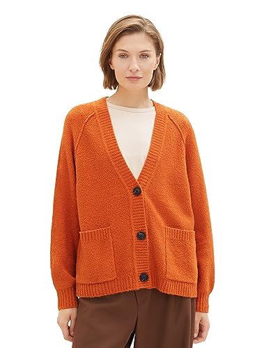 TOM TAILOR Damski kardigan z dzianiny, 19772 - Gold Flame Orange, 3XL