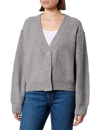 TILDEN Damski sweter z dzianiny z guzikami 39431306, szary melanż, XL/XXL, szary melanż, XL-XXL