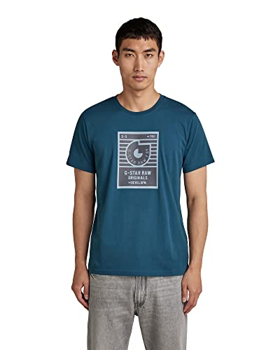 G-STAR RAW Męski t-shirt Boxed Hd Gr R T, Blue (Nitro 336-1861), S