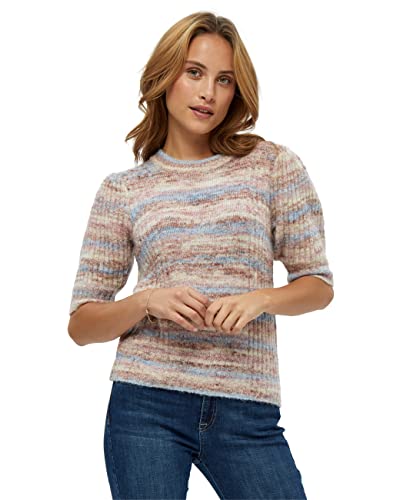 Minus Damska koszulka z dzianiny Miriam 2 koszulka, niebieski w paski, XL, Niebieskie paski, XL