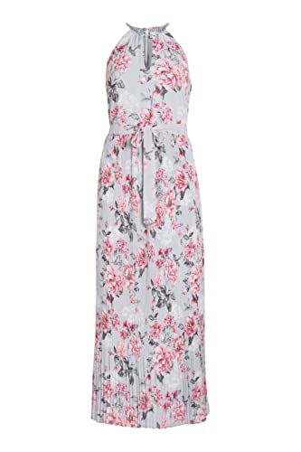 Bestseller A/S Damska sukienka VIJULIETTE Plisse Ankle Dress/BM/DC, Kentucky Blue/AOP:Flowers, 36, Kentucky Blue/Aop:Flowers, 36