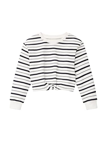 TOM TAILOR Dziewczęta Bluza dziecięca z paskami 1033216, 30101 - Irregular Navy White Stripe, 128-134