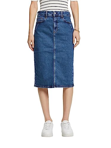 ESPRIT Spódnica dżinsowa, Niebieski, średni, sprany, 34