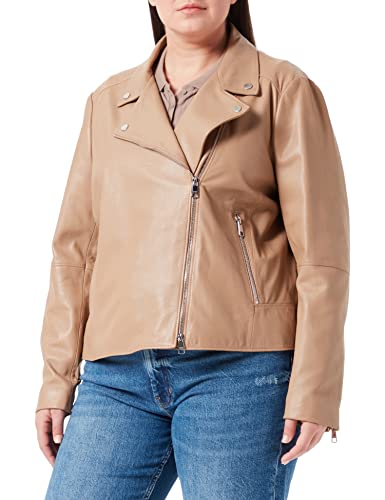 BOSS Damska kurtka skórzana, beżowy, 46