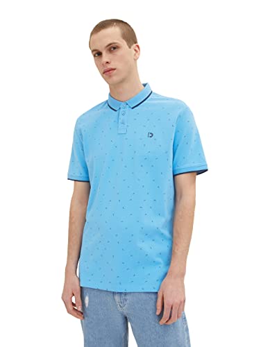 TOM TAILOR Denim Męska koszulka polo 1037034, 32088-Blue Black Minimal Print, M, 32088 - Blue Black Minimal Print, M