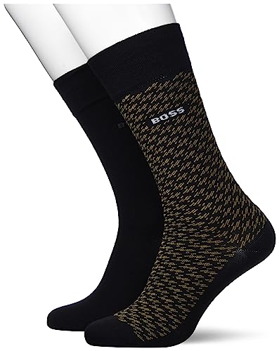BOSS Męskie skarpety 2P RS Minidiagonalne CC Regular Socks, czarne, 39-42, czarny, 42 EU
