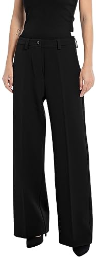 Replay Damskie spodnie Straight Fit, 098 BLACK, 33W