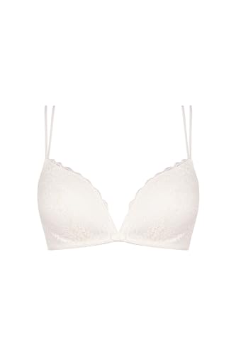 Women'secret Lovely Biustonosz Trójkątny Koronka Beżowy, kość słoni, 90C