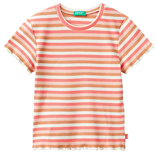 United Colors of Benetton Koszulka dziewczęca z krótkim rękawem, Fantasia a Righe Multicolore 941, S