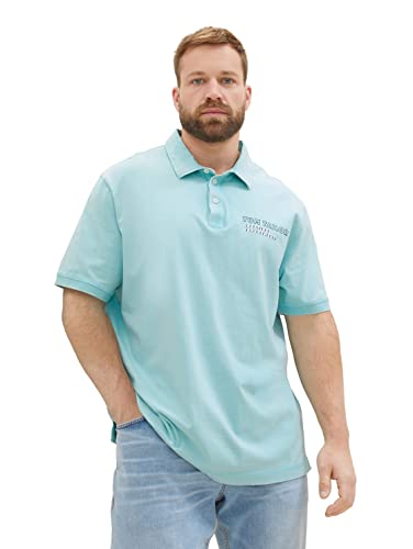 TOM TAILOR Męska koszulka polo 1038585 plussize 31046 niebieski tybetański kamień, 5XL, 31046 – niebieski kamień tybetański, 5XL