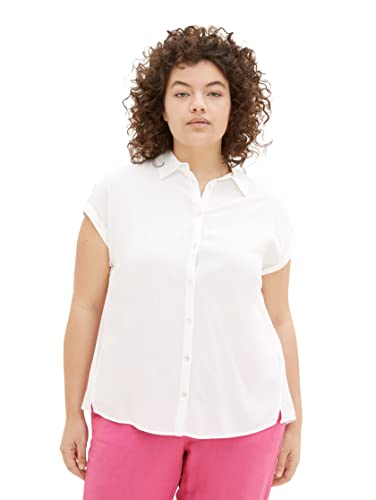 TOM TAILOR Damska 1037298 Plussize bluzka, 10315-Whisper White, 44, 10315 - Whisper White